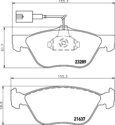 Комплект тормозных колодок, дисковый тормоз HELLA PAGID T1099 (фото 1)