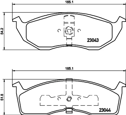 Комплект тормозных колодок, дисковый тормоз HELLA PAGID T1100 (фото 1)