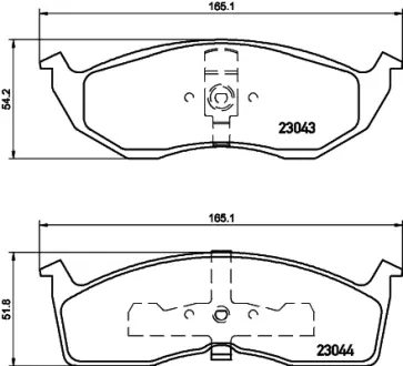 Комплект тормозных колодок, дисковый тормоз HELLA PAGID T1100