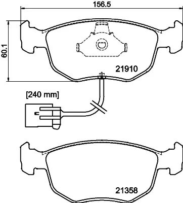 Комплект тормозных колодок, дисковый тормоз HELLA PAGID T1105 (фото 1)