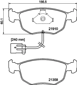 Комплект тормозных колодок, дисковый тормоз HELLA PAGID T1105