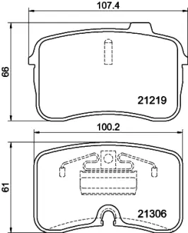 Комплект тормозных колодок, дисковый тормоз HELLA PAGID T1128
