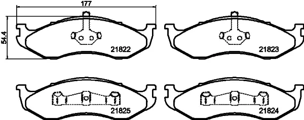 Комплект тормозных колодок, дисковый тормоз HELLA PAGID T1132 (фото 1)