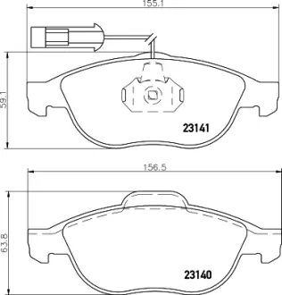 Комплект тормозных колодок, дисковый тормоз HELLA PAGID T1150