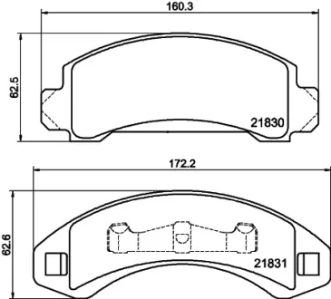 Комплект тормозных колодок, дисковый тормоз HELLA PAGID T1159
