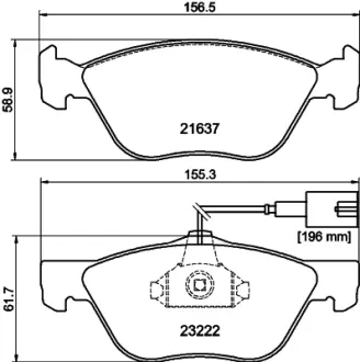 Комплект тормозных колодок, дисковый тормоз HELLA PAGID T1166