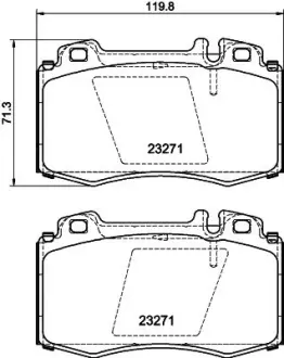 Комплект тормозных колодок, дисковый тормоз HELLA PAGID T1174
