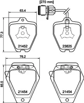 Комплект тормозных колодок, дисковый тормоз HELLA PAGID T1182