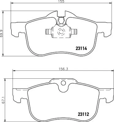 Комплект тормозных колодок, дисковый тормоз HELLA PAGID T1197 (фото 1)