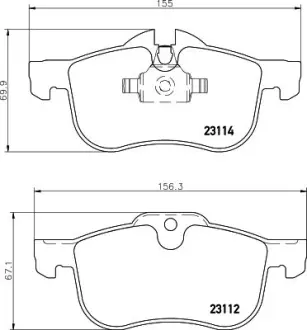Комплект тормозных колодок, дисковый тормоз HELLA PAGID T1197