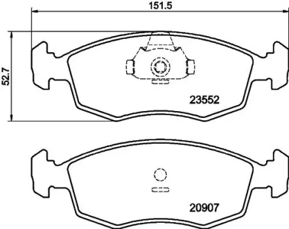 Комплект тормозных колодок, дисковый тормоз HELLA PAGID T1216