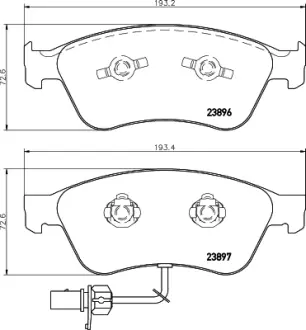 Комплект тормозных колодок, дисковый тормоз HELLA PAGID T1224