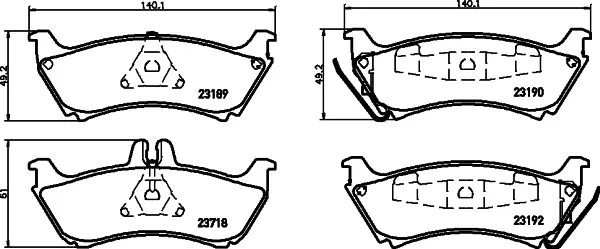 Комплект тормозных колодок, дисковый тормоз HELLA PAGID T1228 (фото 1)