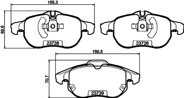 комплект тормозных колодок, дисковый тормоз HELLA PAGID T1234 - фото 1