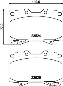 Комплект тормозных колодок, дисковый тормоз HELLA PAGID T1241
