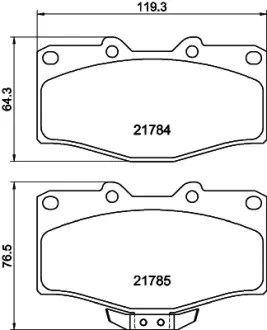 Комплект тормозных колодок, дисковый тормоз HELLA PAGID T1251