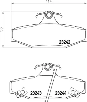 Комплект тормозных колодок, дисковый тормоз HELLA PAGID T1262
