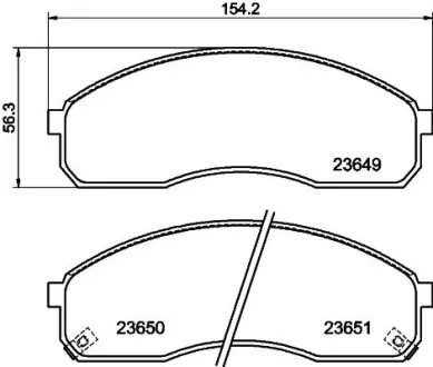 Комплект тормозных колодок, дисковый тормоз HELLA PAGID T1265