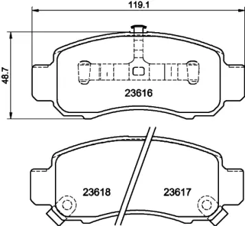 Комплект тормозных колодок, дисковый тормоз HELLA PAGID T1278