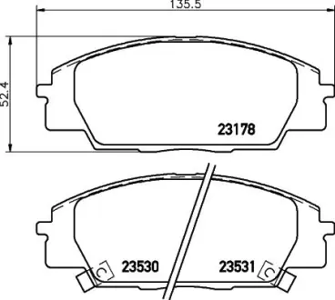 Комплект тормозных колодок, дисковый тормоз HELLA PAGID T1280