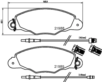 Комплект тормозных колодок, дисковый тормоз HELLA PAGID T1288