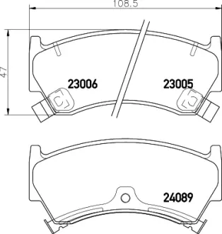 Комплект тормозных колодок, дисковый тормоз HELLA PAGID T1289