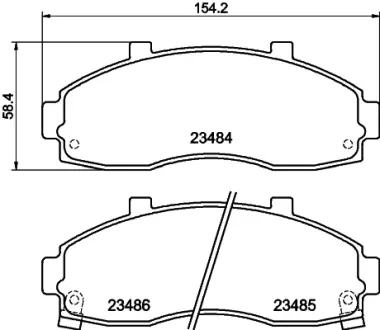 Комплект тормозных колодок, дисковый тормоз HELLA PAGID T1303