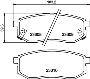 Комплект тормозных колодок, дисковый тормоз HELLA PAGID T1309