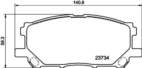Комплект тормозных колодок, дисковый тормоз HELLA PAGID T1316