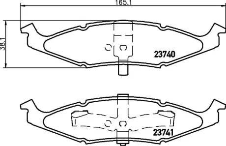 Комплект тормозных колодок, дисковый тормоз HELLA PAGID T1317