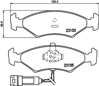Комплект тормозных колодок, дисковый тормоз HELLA PAGID T1342