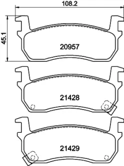 Комплект тормозных колодок, дисковый тормоз HELLA PAGID T1357
