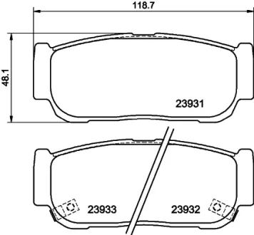 Комплект тормозных колодок, дисковый тормоз HELLA PAGID T1363
