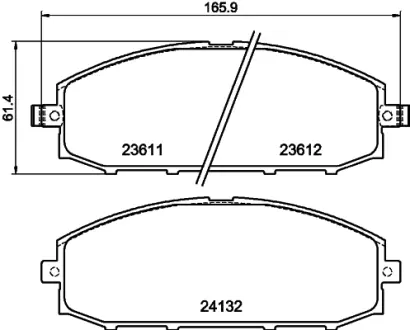 Комплект тормозных колодок, дисковый тормоз HELLA PAGID T1370