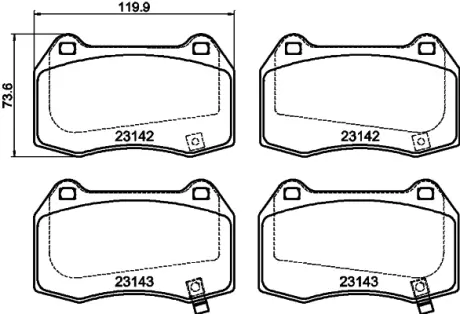 Комплект тормозных колодок, дисковый тормоз HELLA PAGID T1385