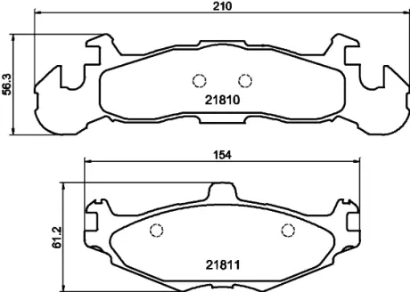 Комплект тормозных колодок, дисковый тормоз HELLA PAGID T1391