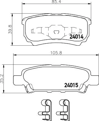 Комплект тормозных колодок, дисковый тормоз HELLA PAGID T1395 (фото 1)