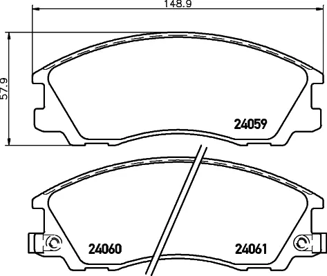 Комплект тормозных колодок, дисковый тормоз HELLA PAGID T1396 (фото 1)