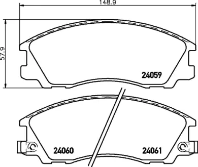 Комплект тормозных колодок, дисковый тормоз HELLA PAGID T1396