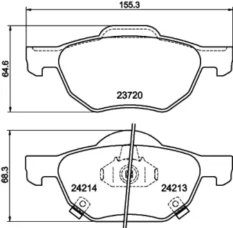 Комплект тормозных колодок, дисковый тормоз HELLA PAGID T1397