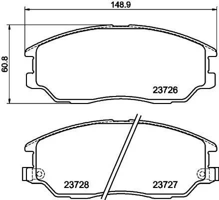 Комплект тормозных колодок, дисковый тормоз HELLA PAGID T1400 (фото 1)