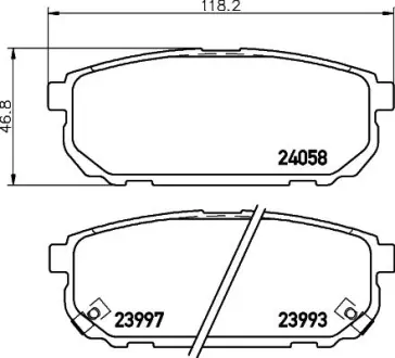 Комплект тормозных колодок, дисковый тормоз HELLA PAGID T1401