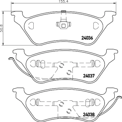 Комплект тормозных колодок, дисковый тормоз HELLA PAGID T1421 (фото 1)