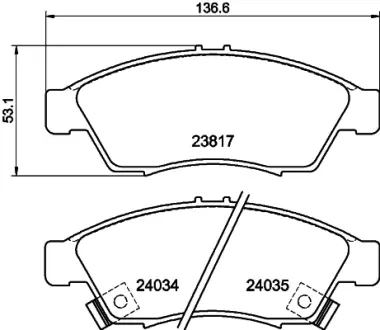 Комплект тормозных колодок, дисковый тормоз HELLA PAGID T1423