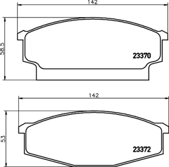 Комплект тормозных колодок, дисковый тормоз HELLA PAGID T1427