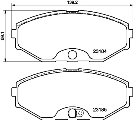Комплект тормозных колодок, дисковый тормоз HELLA PAGID T1435 (фото 1)