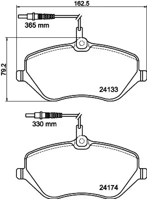 Комплект тормозных колодок, дисковый тормоз HELLA PAGID T1462 (фото 1)