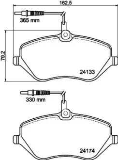 Комплект тормозных колодок, дисковый тормоз HELLA PAGID T1462