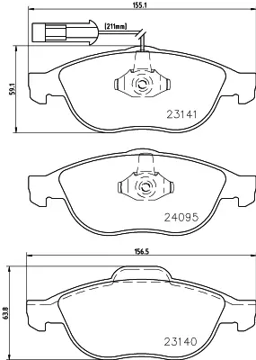 Комплект тормозных колодок, дисковый тормоз HELLA PAGID T1482 (фото 1)