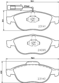 Комплект тормозных колодок, дисковый тормоз HELLA PAGID T1482